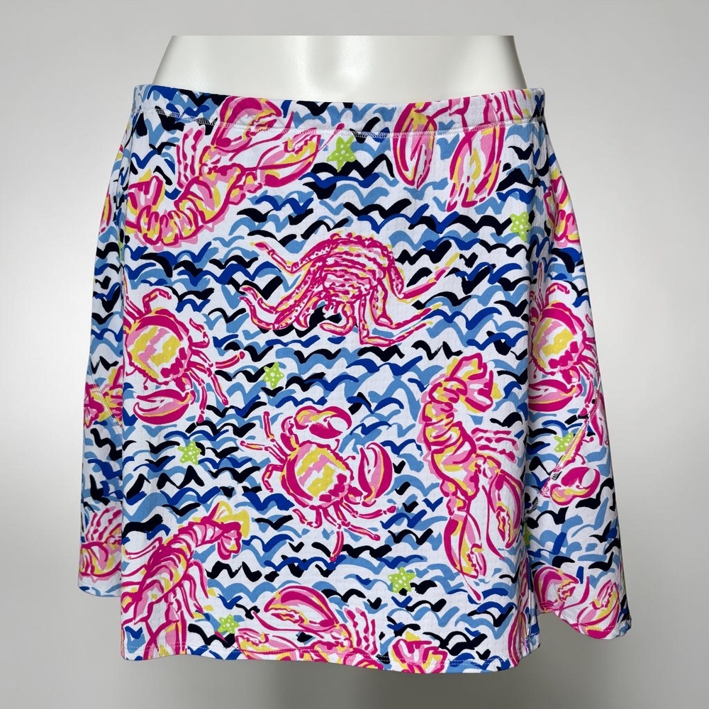 IBKUL Womens Bonnie Print Golf Skort Size Medium Golf Pickleball Crab Lobster